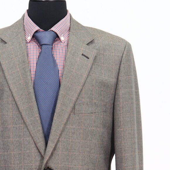 Club Room 44L Brown Check 2-Button Sport Coat Blazer Jacket P536 - Picture 5 of 10